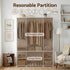 Large Portable Clothes Closet Wardrobe with Open Shelf White