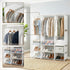 Large Portable Clothes Closet Wardrobe with Open Shelf White