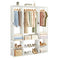 Large Portable Clothes Closet Wardrobe with Open Shelf White