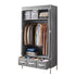Large Portable Clothes Closet Wardrobe with Tiebacks Grey