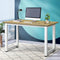 Oikiture 120cm Computer Desk – Metal Frame, Melamine Top, Anti‑Scratch, White/Wood