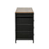 Oikiture Computer Desk 120cm – Industrial Table with 6 Fabric Drawers & Shelves