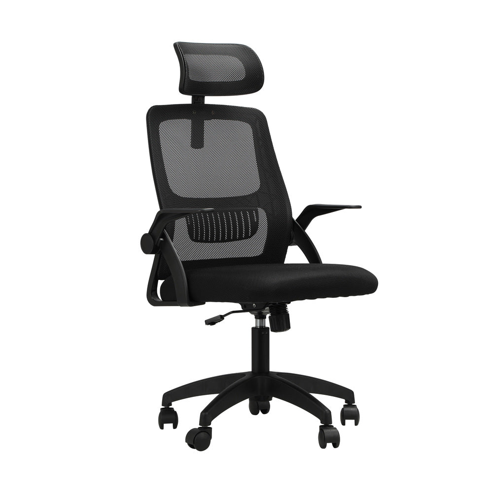 Home Office Set Computer Desk and Mesh Office Chair Black