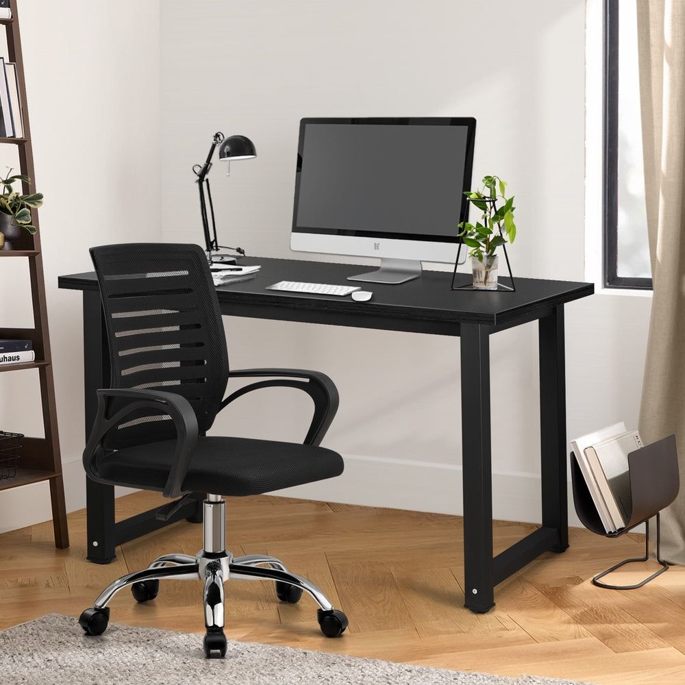 Home Office Desk and Chair Set Black Table Office Chair