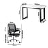 Home Office Set BK&WH Computer Desk and Mesh Office Chair