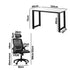 Home Office Set Computer Desk and Mesh Office Chair BK&WH