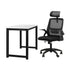 Home Office Set Computer Desk and Mesh Office Chair BK&WH