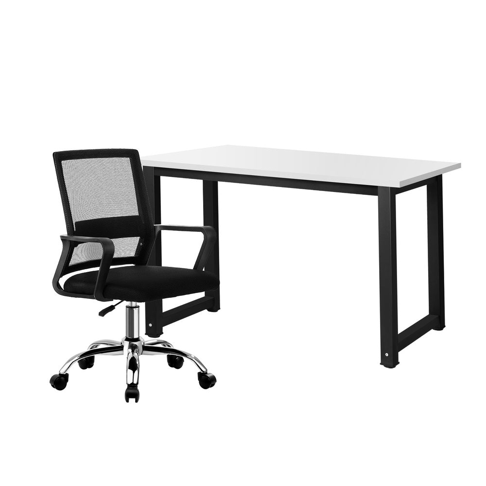 Home Office Desk and Chair Set BK&WH Computer Table