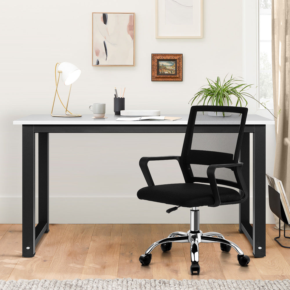 Home Office Desk and Chair Set BK&WH Computer Table