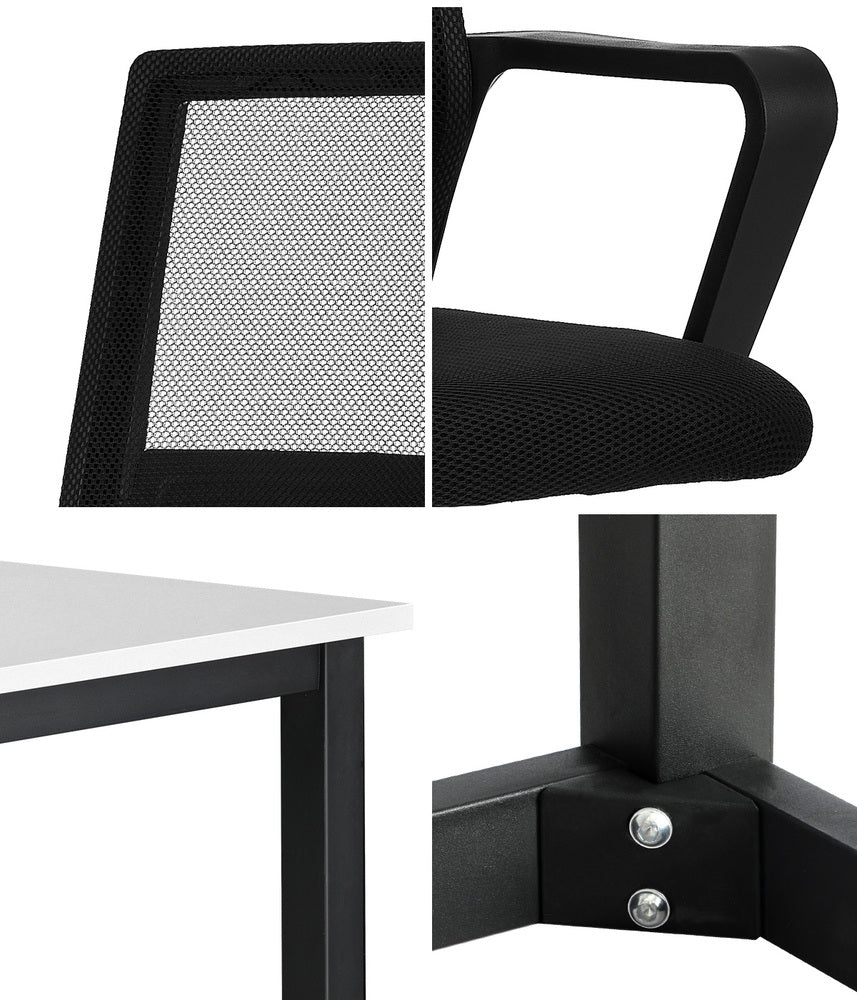 Home Office Desk and Chair Set BK&WH Computer Table