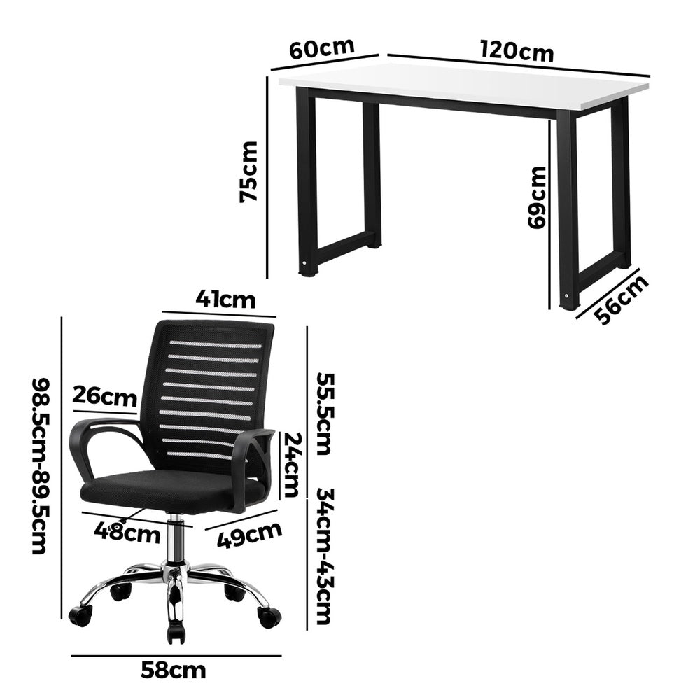 Home Office Desk and Chair Set BK&WH Desk Office Chair