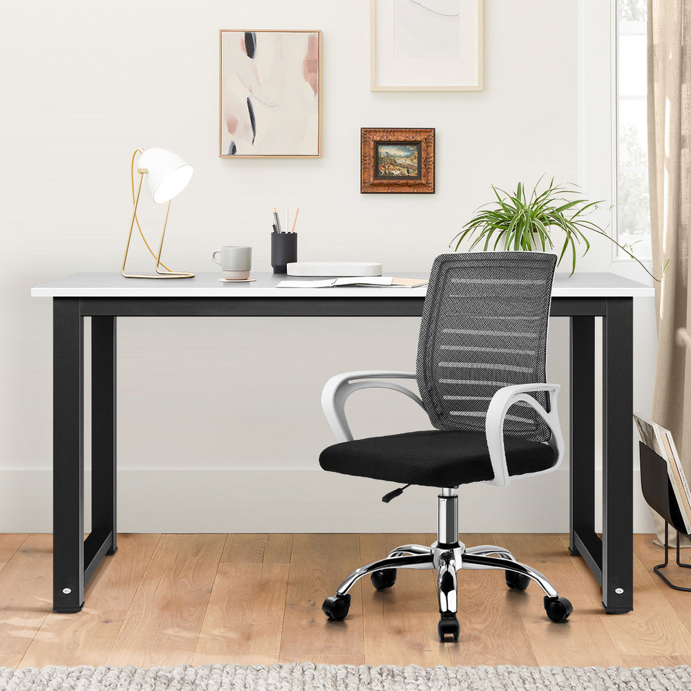 Home Office Desk and Chair Set BK&WH Gaming Desk Office Chair