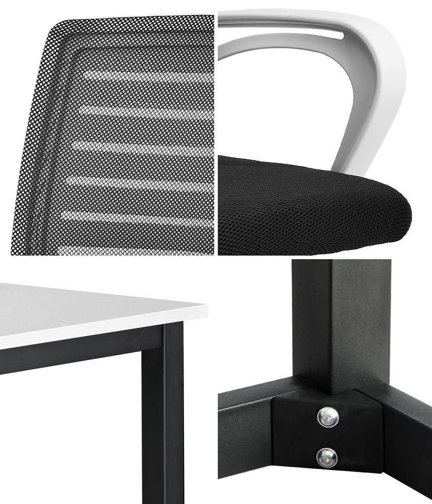 Home Office Desk and Chair Set BK&WH Gaming Desk Office Chair