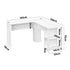 L-shape Computer Desk with Storage Shelves White