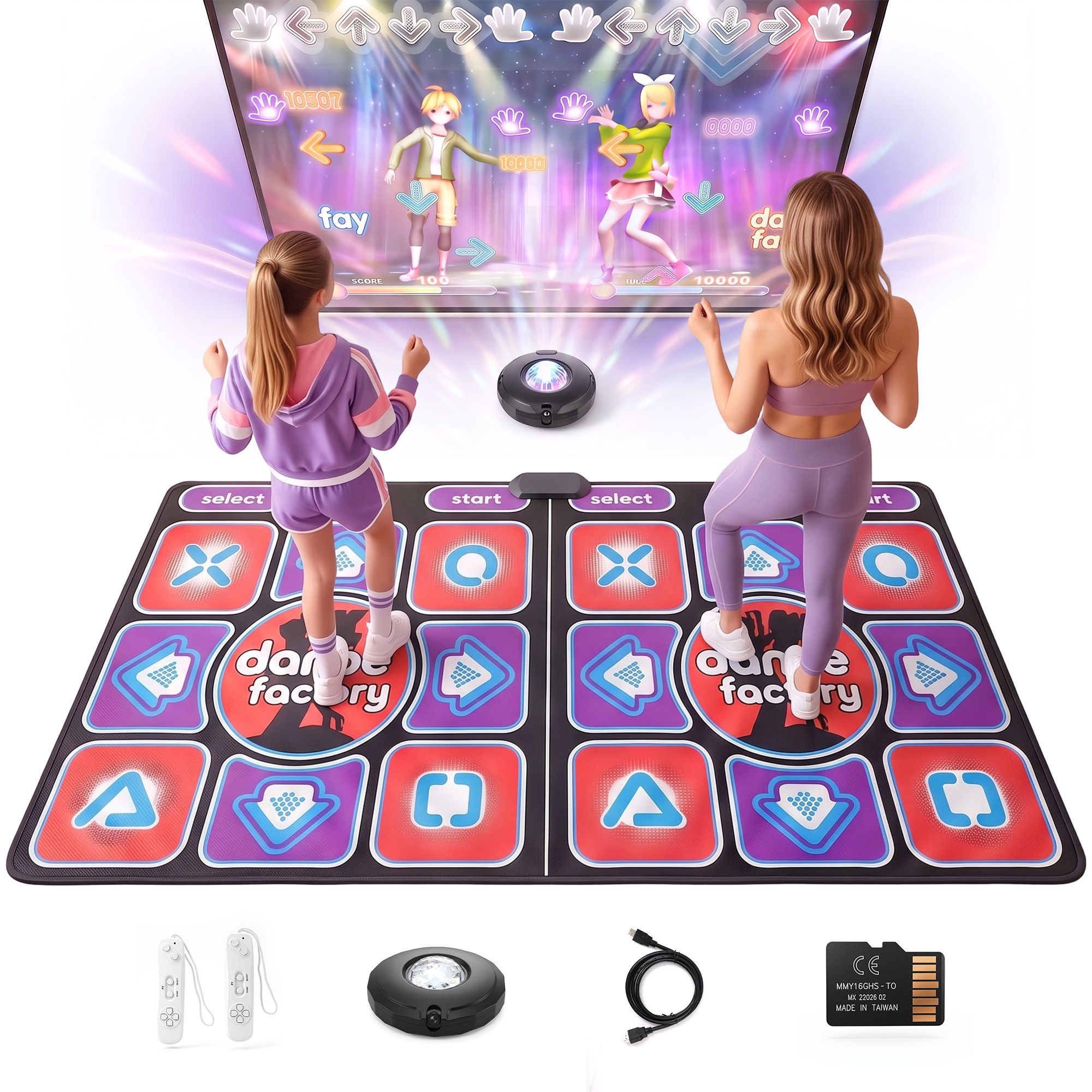 Keezi 2 Player HDMI Dance Mat AR Camera 120+ Games Kids & Adults TV Dance Pad