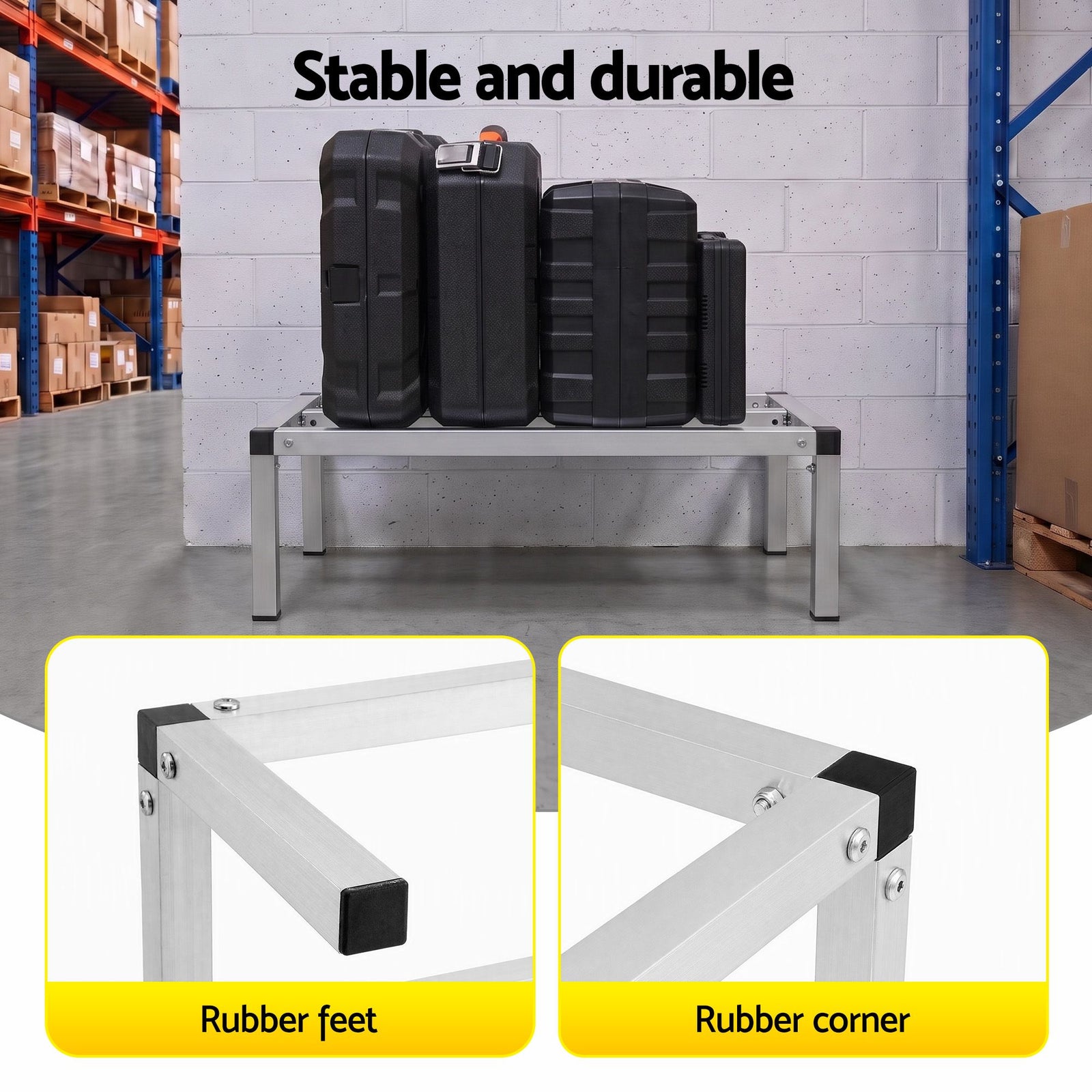 Giantz 61x36cm Aluminum Dunnage Rack, 454kg Capacity, Kitchen Platform