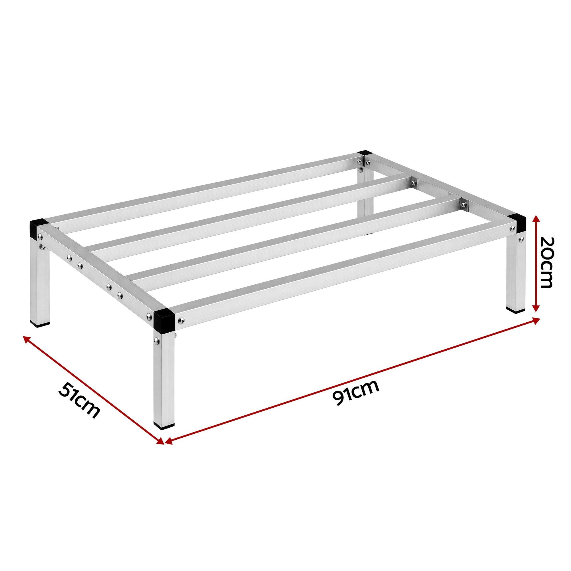 Giantz 91x51cm Aluminum Dunnage Rack, 454kg Capacity, Kitchen Platform