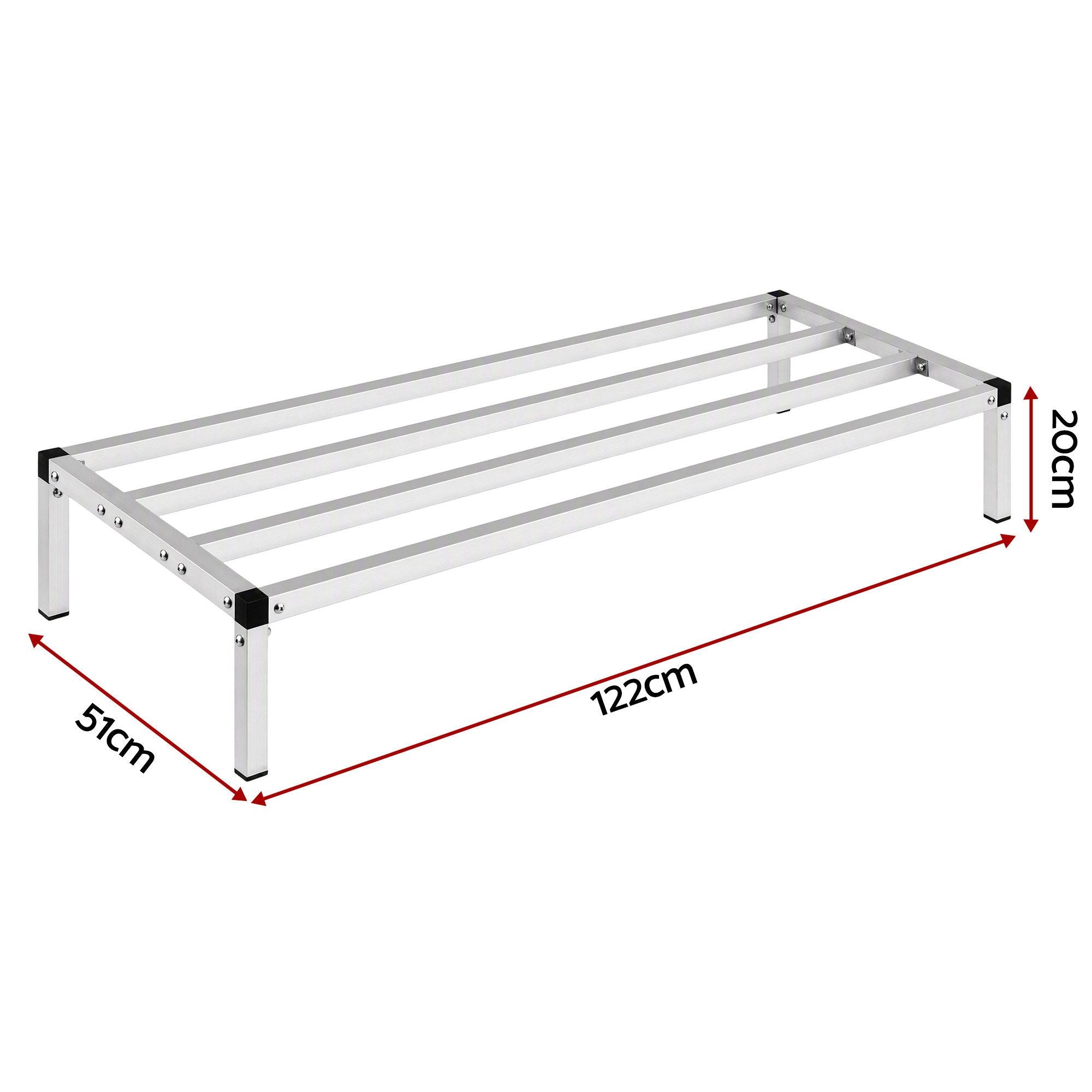 Giantz 122x51cm Aluminum Dunnage Rack, 454kg Capacity, Kitchen Platform