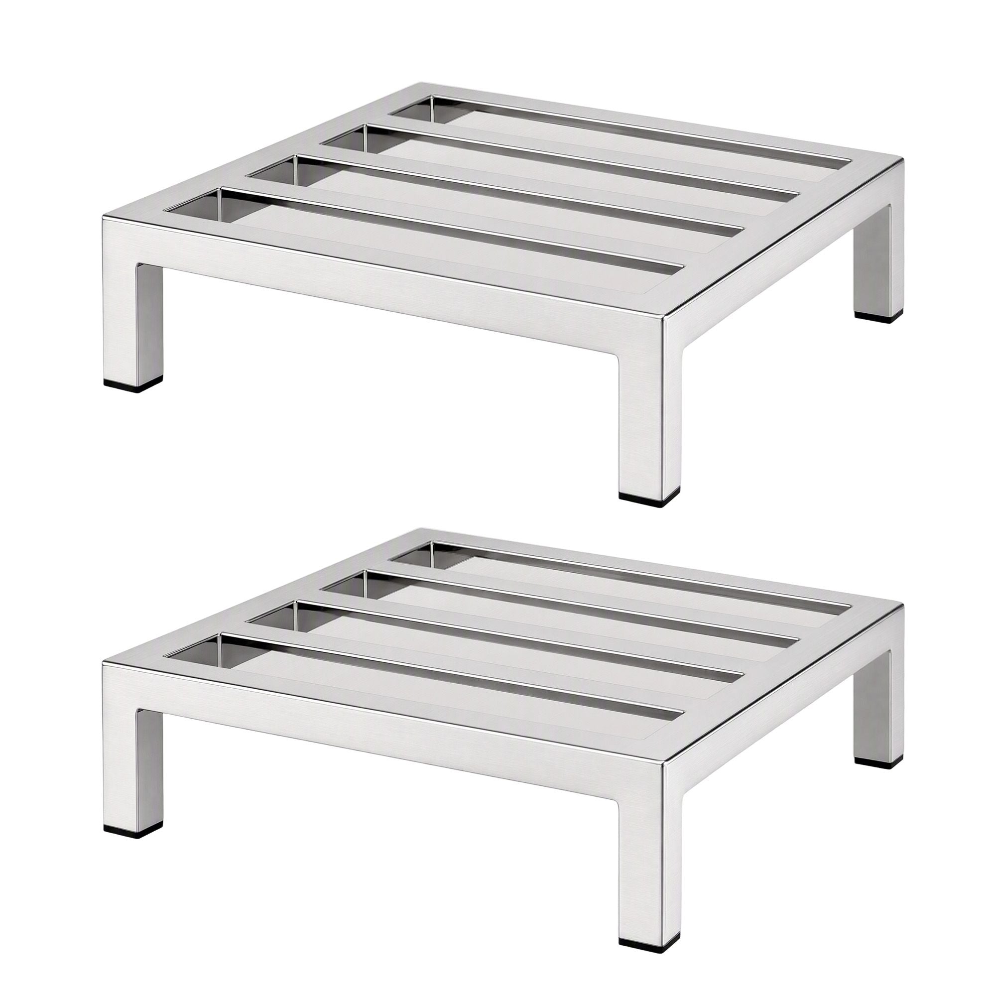 Giantz 35x35cm Dunnage Rack 2-Pack, Stainless Steel, 454kg Load Capacity