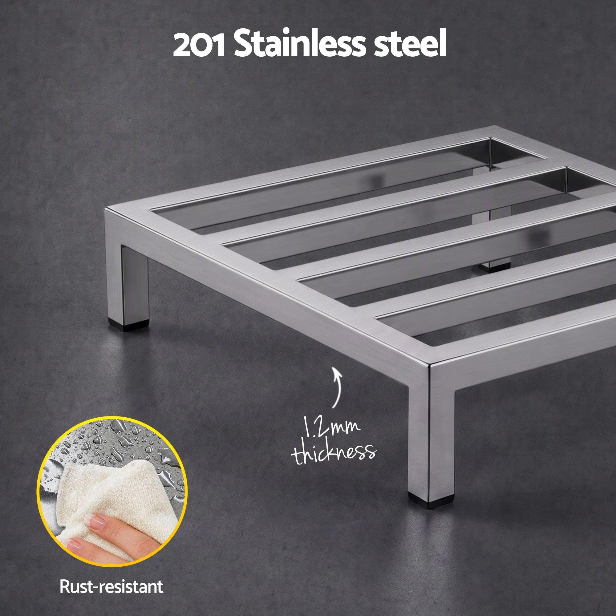Giantz 35x35cm Dunnage Rack 2-Pack, Stainless Steel, 454kg Load Capacity