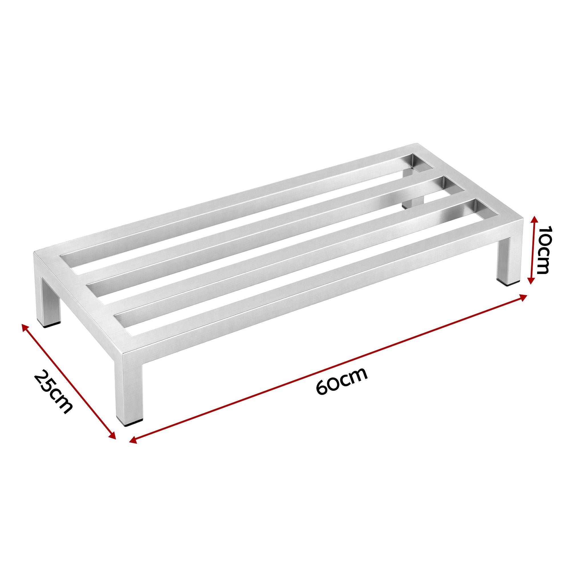 Giantz 60x25cm Dunnage Rack 2-Pack Stainless Steel Kitchen Floor Stand