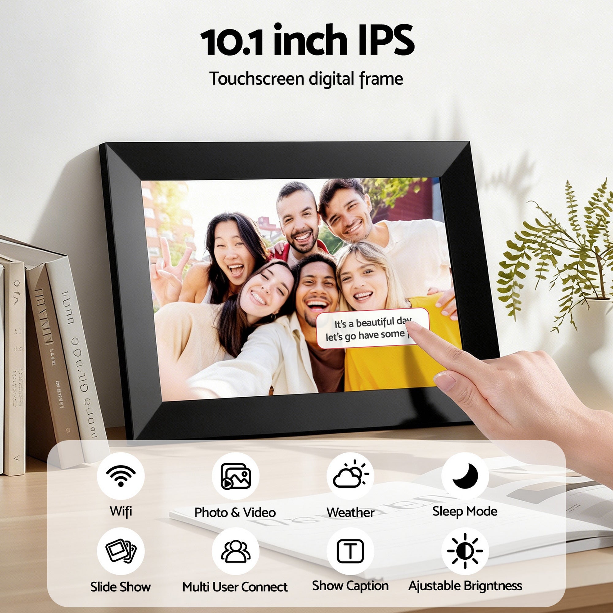 Digital Photo Frame 10.1 Inch WIFI Touch-Screen Picture Video Player 32G