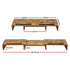 Dual Monitor Stand Riser – Rotating & Extendable Desk Shelf (Rustic Brown)