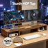 Dual Monitor Stand Riser – Rotating & Extendable Desk Shelf (Rustic Brown)