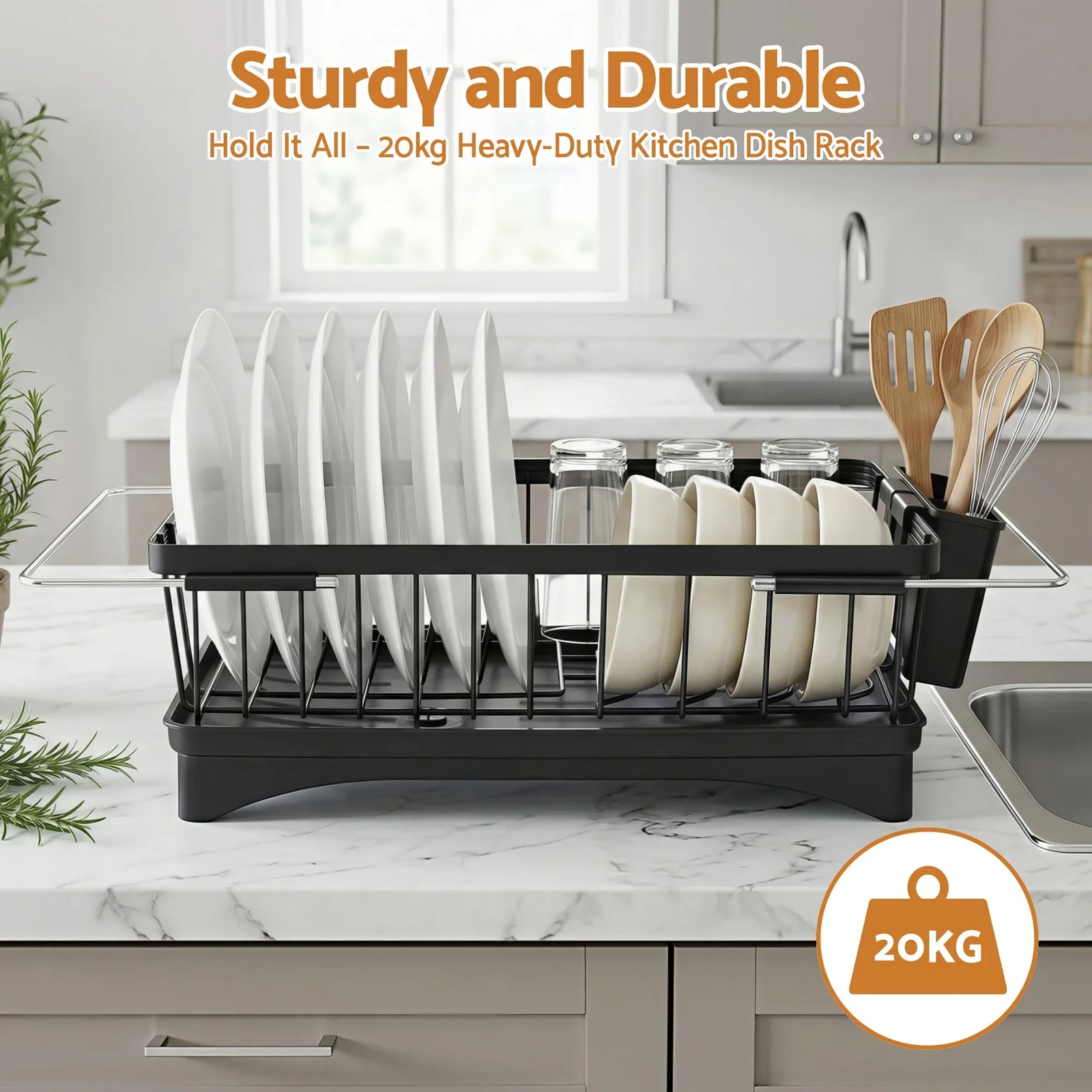 Dish Drying Rack for Kitchen Storage Organisation Kitchen Sink Organiser Dish Drainer