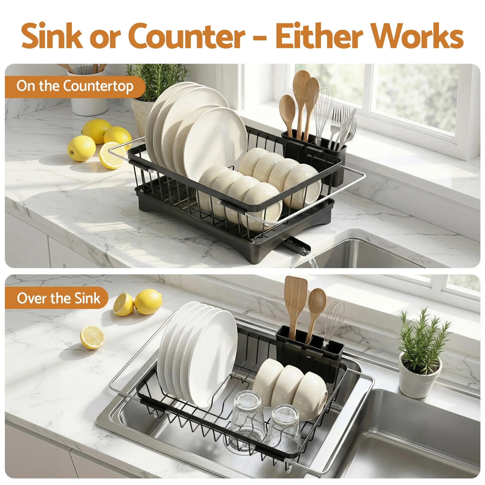 Dish Drying Rack for Kitchen Storage Organisation Kitchen Sink Organiser Dish Drainer