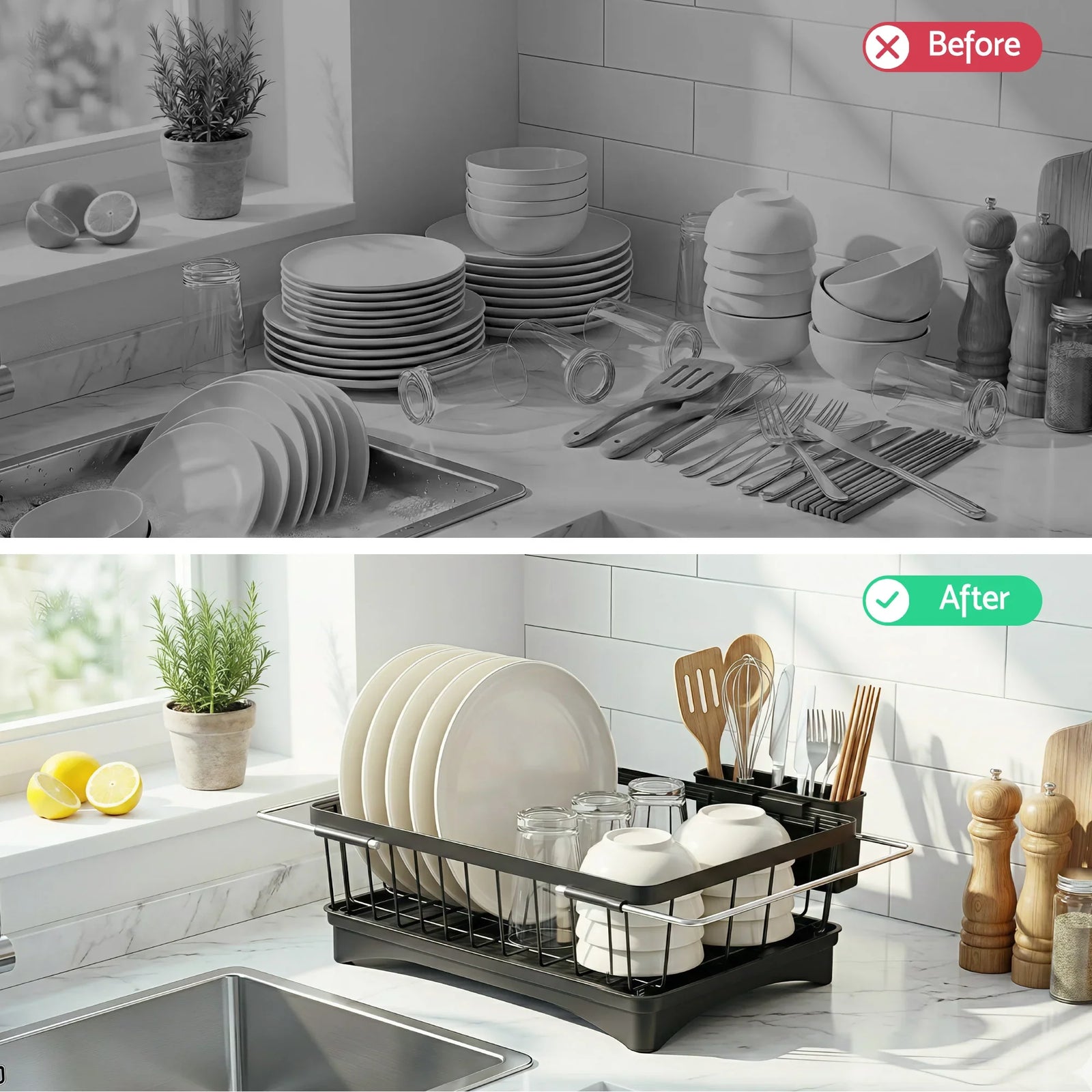 Dish Drying Rack for Kitchen Storage Organisation Kitchen Sink Organiser Dish Drainer