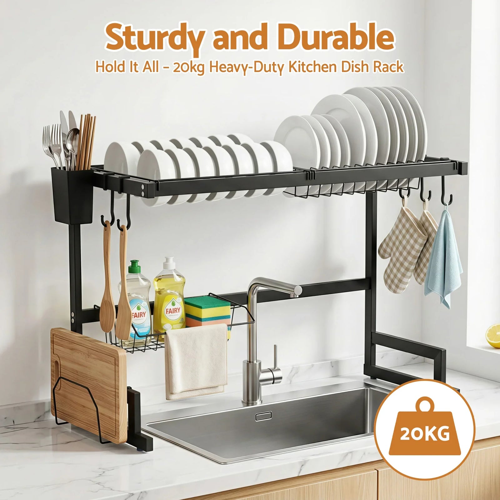 Dish Drying Rack for Kitchen Storage Organisation Kitchen Sink Organiser Dish Drainer