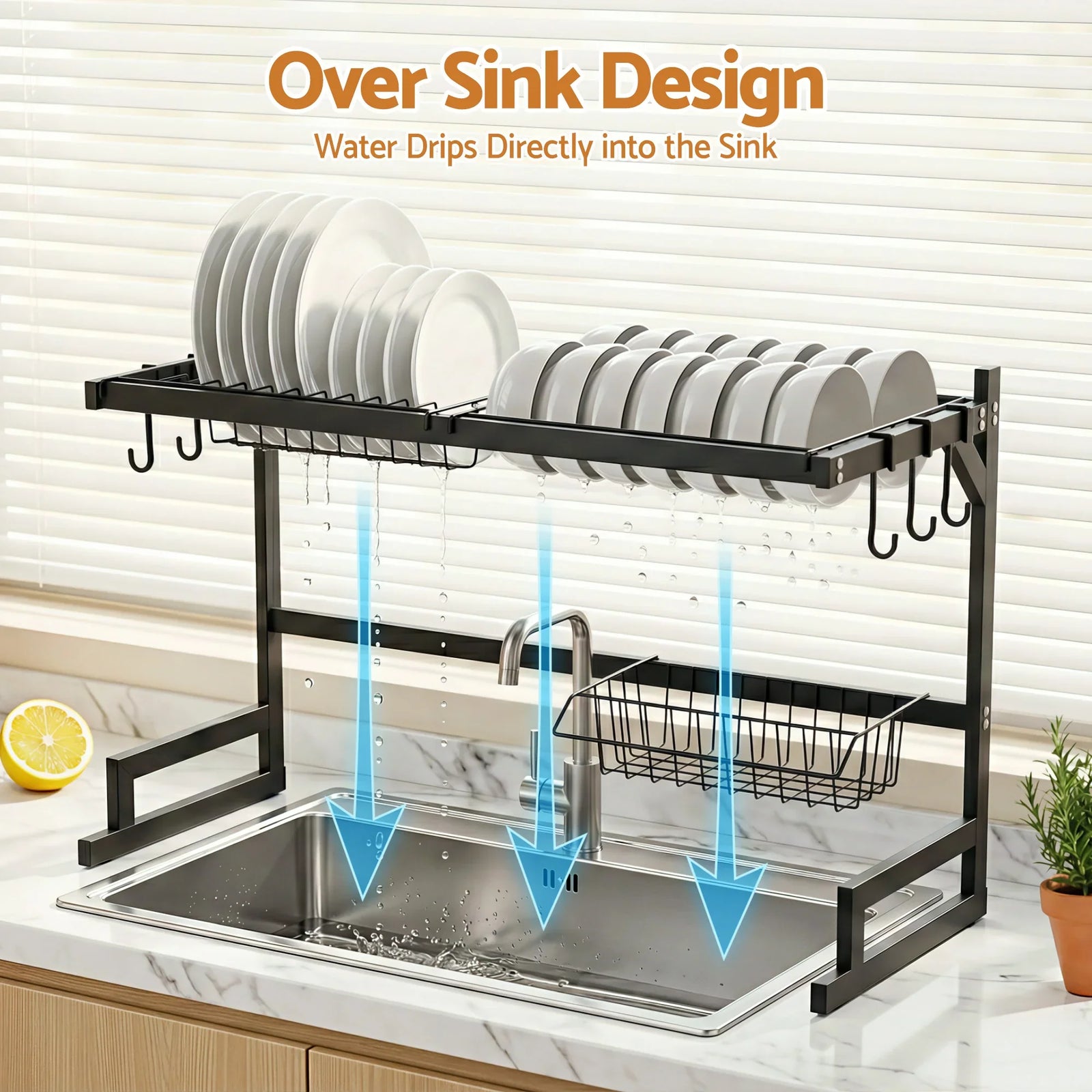 Dish Drying Rack for Kitchen Storage Organisation Kitchen Sink Organiser Dish Drainer