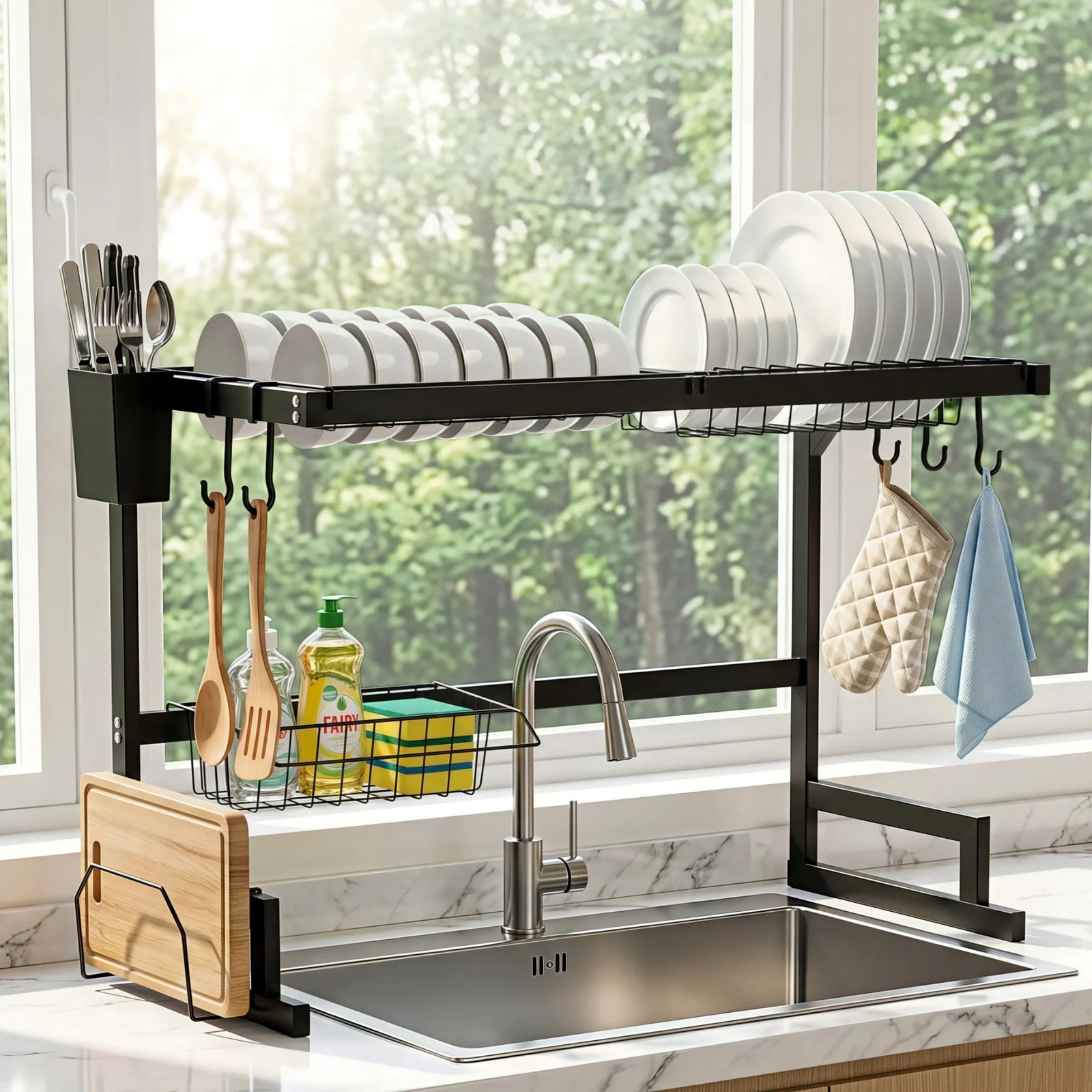 Dish Drying Rack for Kitchen Storage Organisation Kitchen Sink Organiser Dish Drainer