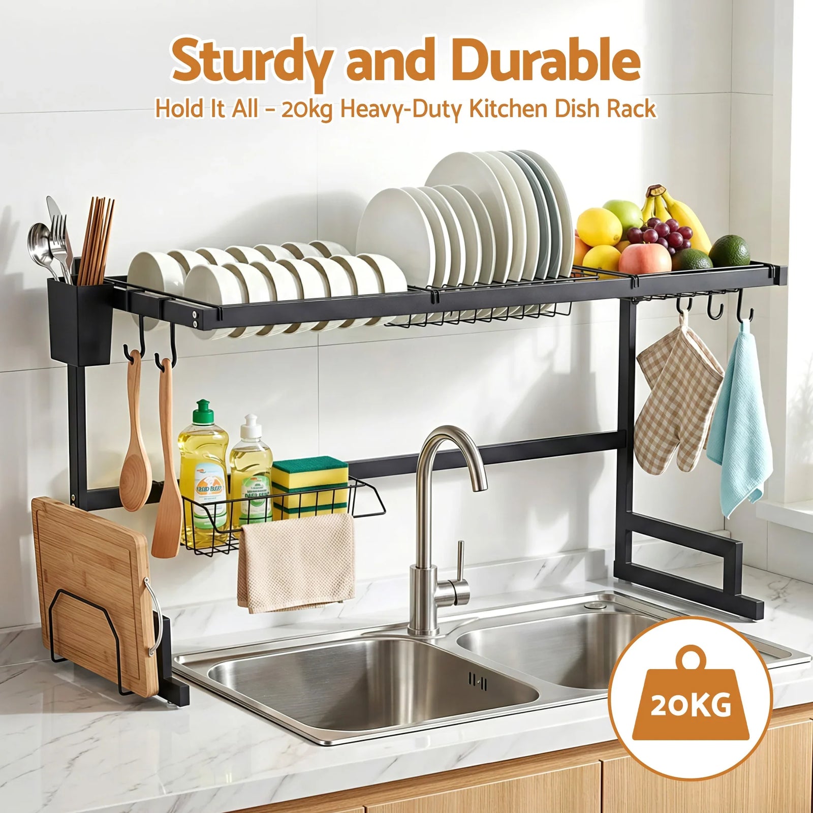Dish Drying Rack for Kitchen Storage Organisation Kitchen Sink Organiser Dish Drainer