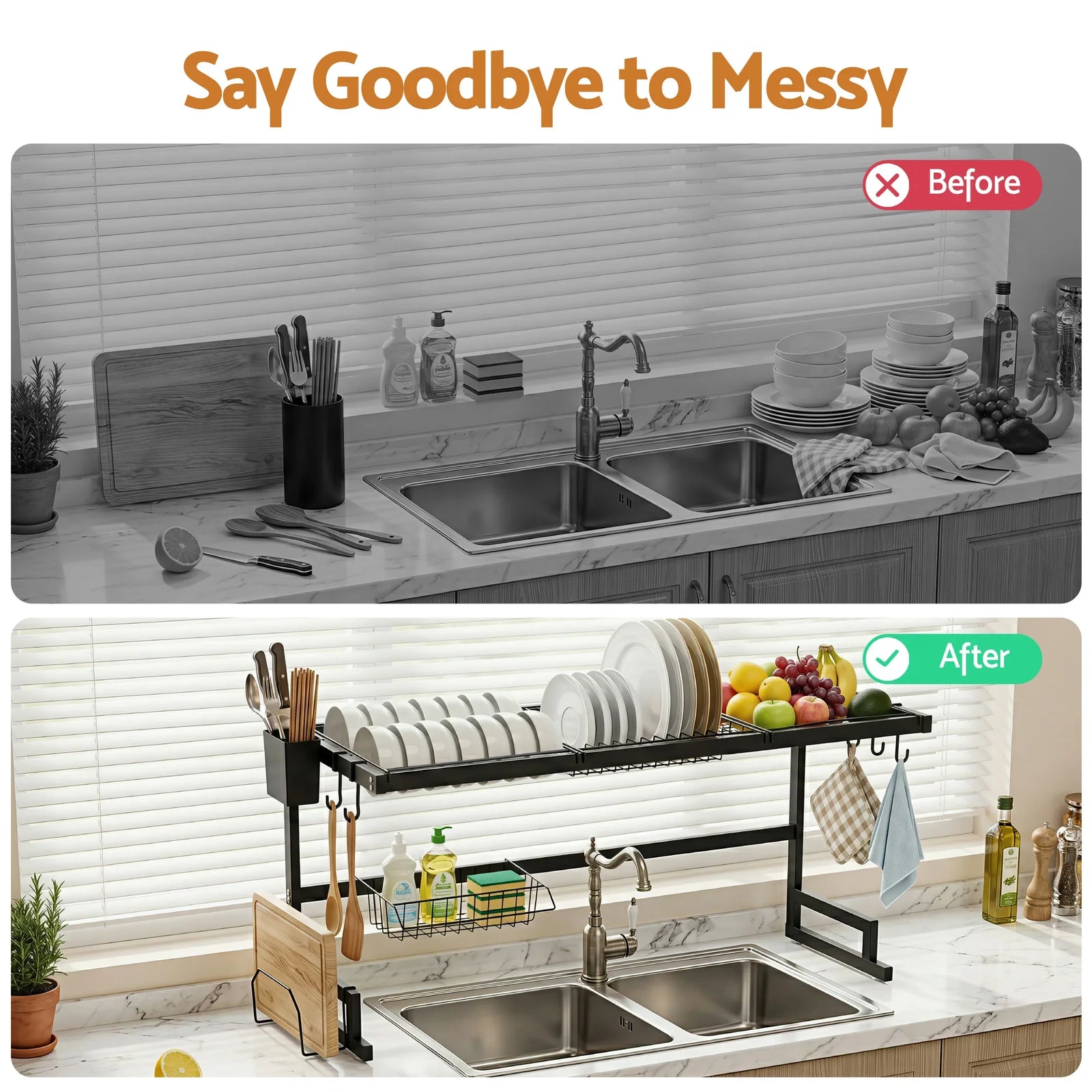 Dish Drying Rack for Kitchen Storage Organisation Kitchen Sink Organiser Dish Drainer