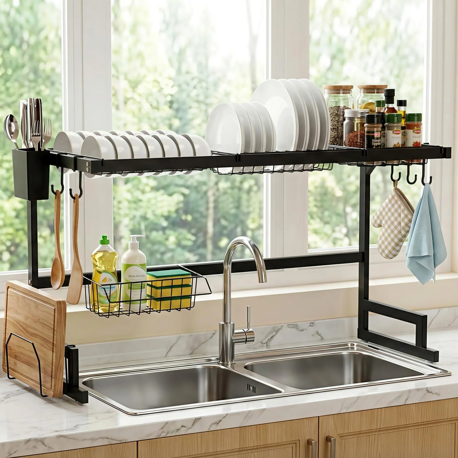 Dish Drying Rack for Kitchen Storage Organisation Kitchen Sink Organiser Dish Drainer
