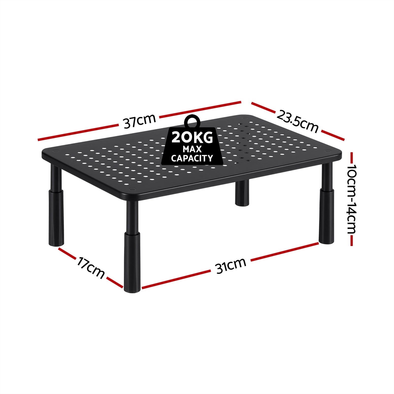 Monitor Stand Adjustable Riser For Computer Monitor And Laptop 3 Height Desk Organizer Black