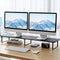 Dual Monitor Stand 100cm Riser Large Laptop Stand Desk Organiser Black