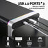 RGB Monitor Stand with USB Hub Desk Organiser Charging Stand Computer Stand Black