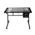 Adjustable Drawing Desk Glass Top Drafting Table Art Workstation Black