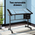 Adjustable Drawing Desk Glass Top Drafting Table Art Workstation Black