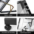 Adjustable Drawing Desk Glass Top Drafting Table Art Workstation Black