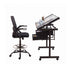 Drawing Table with Ergonomic Office Chair, Drafting Tables with Tempered Glass Desktop, Removable Drawers, Drafting Stool with Height Adjustable for Artwork Painting Studio