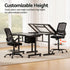 Drawing Table with Ergonomic Office Chair, Drafting Tables with Tempered Glass Desktop, Removable Drawers, Drafting Stool with Height Adjustable for Artwork Painting Studio