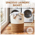 Woven Laundry Basket with handles Foldable White & Brown