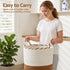 Woven Laundry Basket with handles Foldable White & Brown