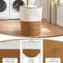 Woven Laundry Basket with handles Foldable White & Brown