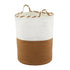Woven Laundry Basket with handles Foldable White & Brown