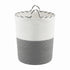 Cotton Rope Laundry Basket 47L – Foldable White & Grey with Handles